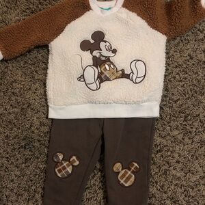 Disney Brown and White Mickey Mouse Kids Matching Set